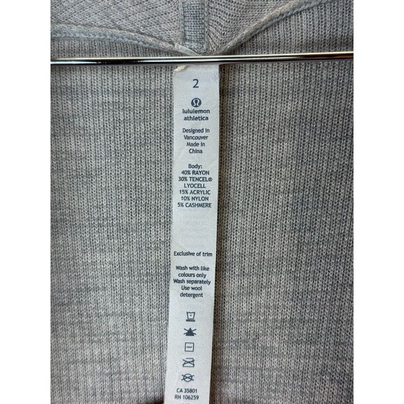 Lululemon Athletica Women's Size 2 Gray Cabin Yogi Wrap Cardigan Open Front - Picture 8 of 8